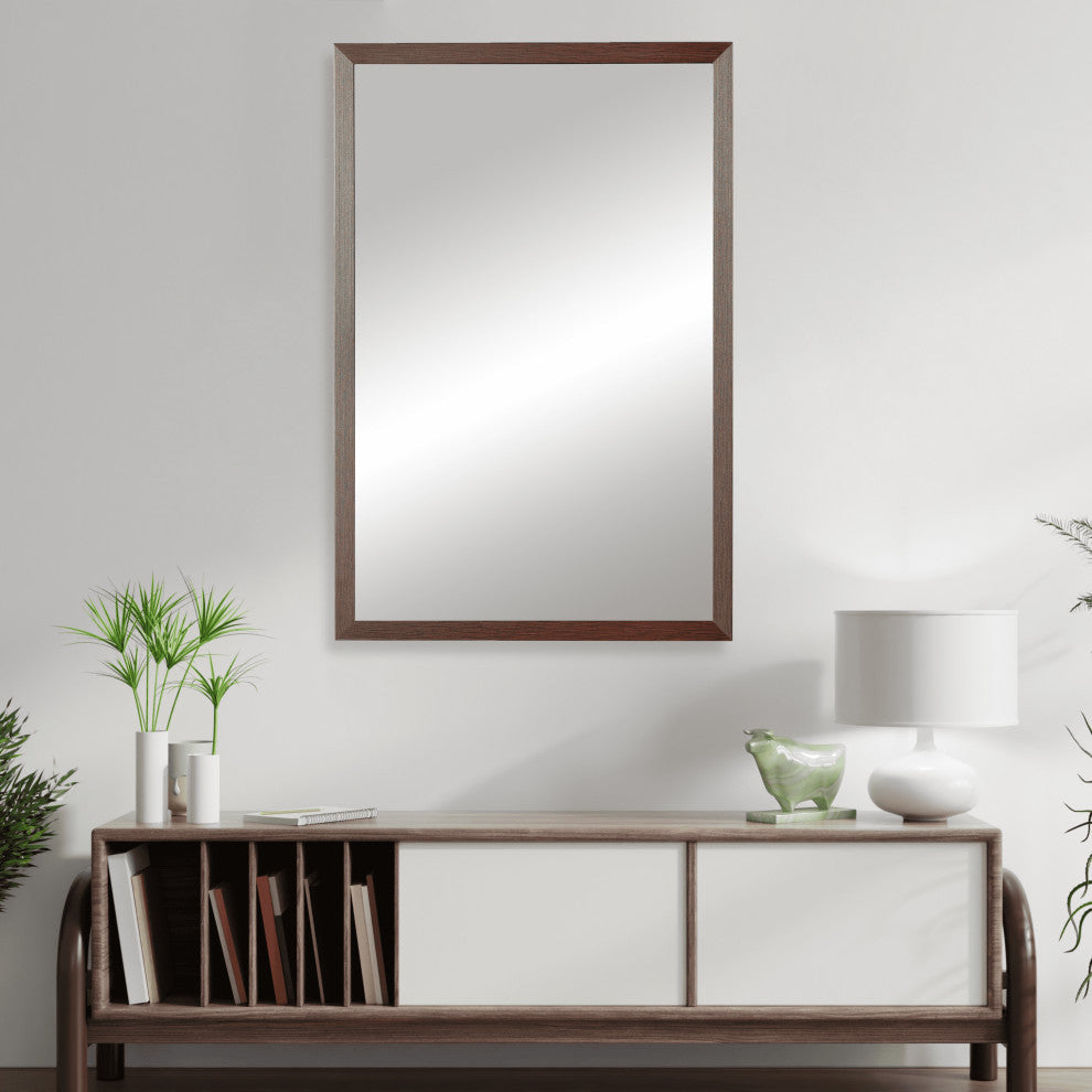 Ellis Framed Wall Mirror, Espresso Textured, 28"x36"
