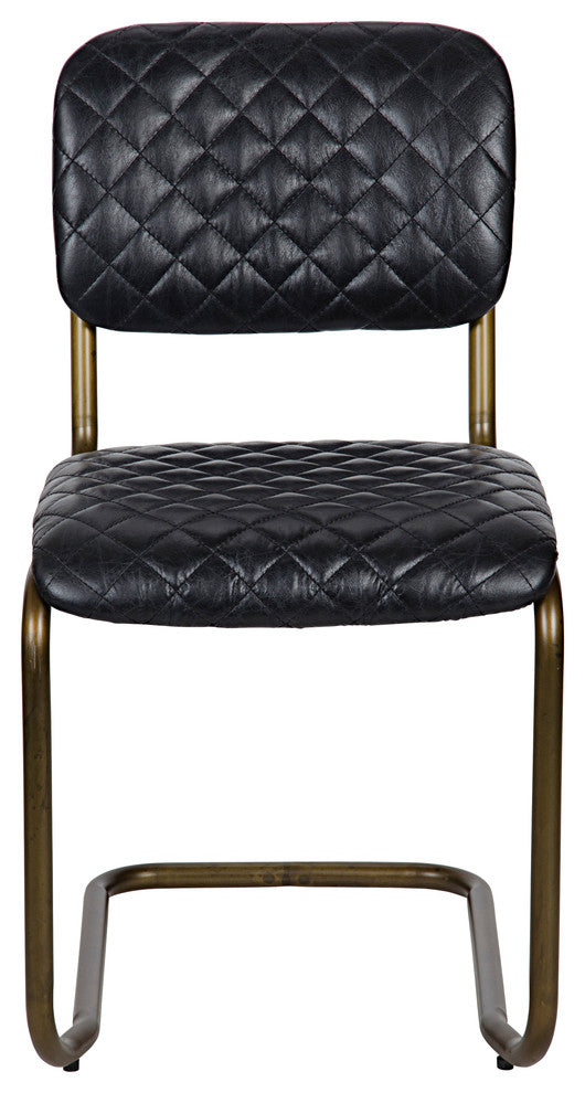 0037 Dining Chair, Metal and Leather