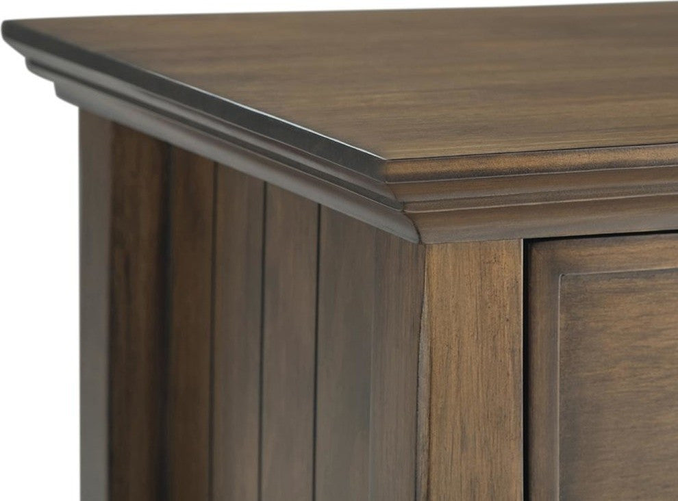 Acadian Solid Wood Bedside Table, Natural Aged Brown