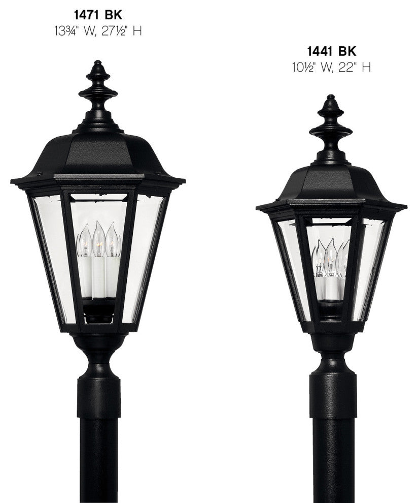 Hinkley Lighting H1471 Manor House 3 Light 27.5\" Tall Post Light - Black