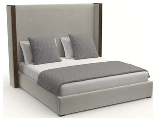 Nativa Interiors Irenne Plain Bed, Grey, Queen, High Headboard