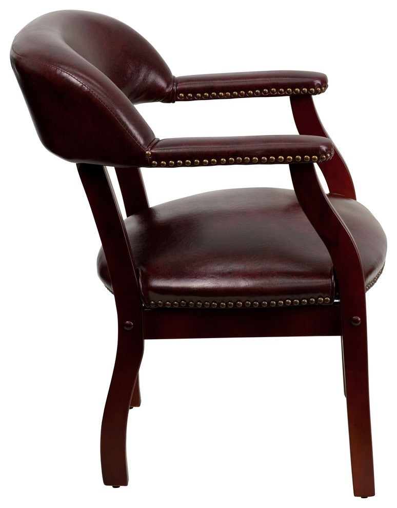 Flash Furniture Luxurious Conference Guest Chair in Burgundy