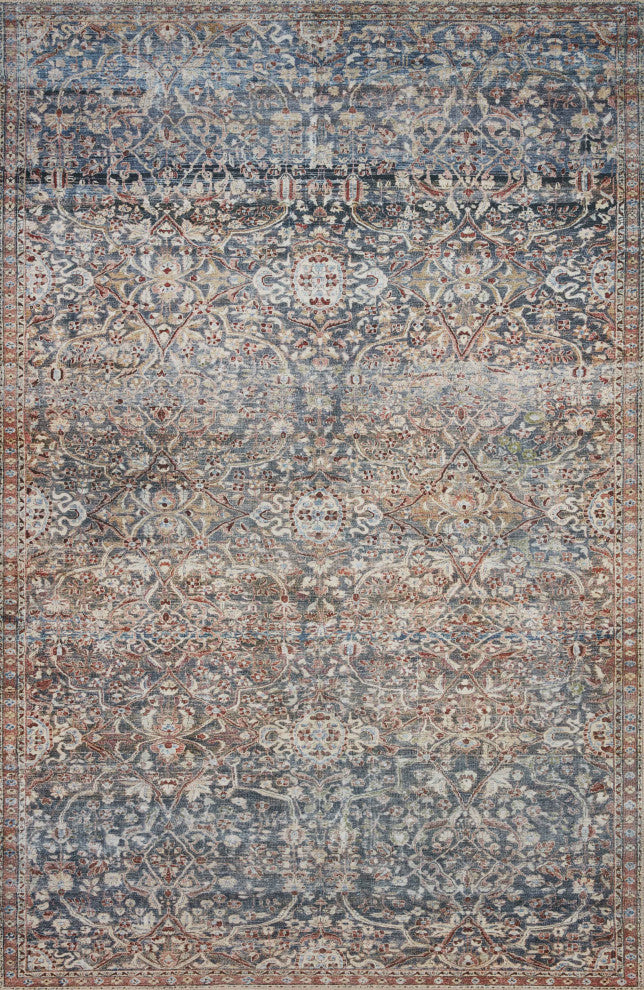 Chris Loves Julia x Loloi Jules Denim/Spice 18" x 18" Sample Area Rug
