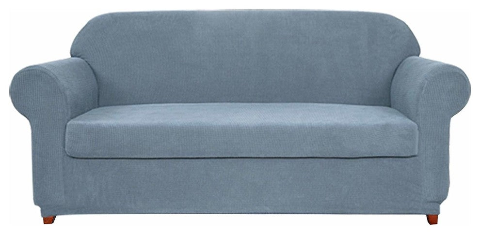 Subrtex 2-Piece Spandex Stretch Sofa Slipcover, Steel Blue, Sofa