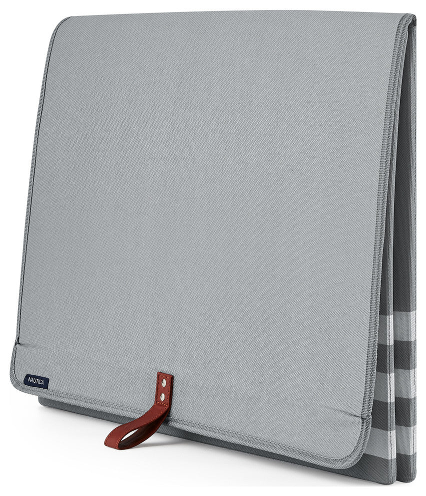 Nautica Folded Large Storage Trunk with Lid, Gray Stripe