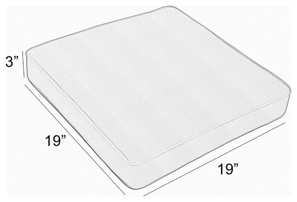 Sorra Home Gardenia Seaglass Outdoor/IndoorCorded Chair Cushion 19x19x3"