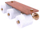 Prestige Skyline 3-Roll Toilet Paper Holder with Wood Shelf, Brushed Bronze