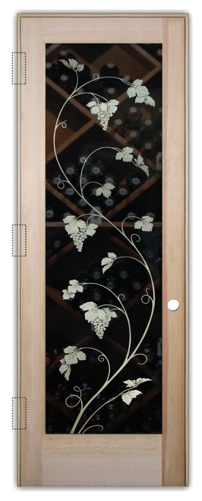Wine Door - Vineyard Grapes Unfurled - Douglas Fir (stain grade) - 32" x 96"...