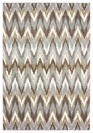 Oriental Weavers Verona Grey/ Taupe Geometric Indoor Area Rug 9'10"X12'10"