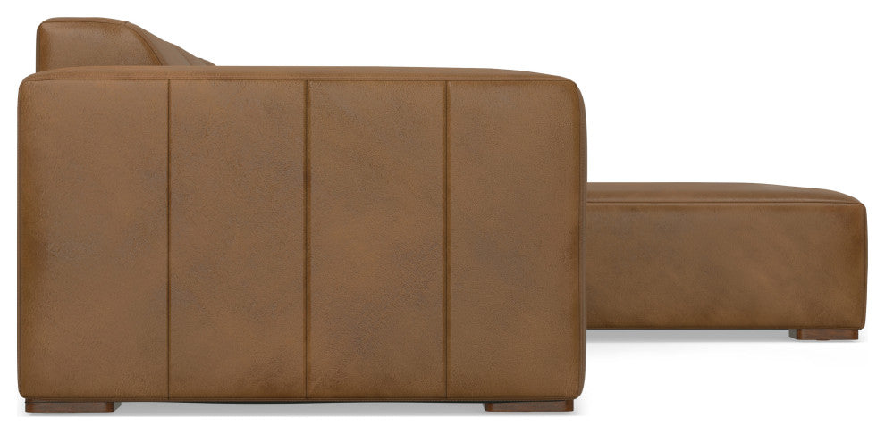 Rex Right-Facing Modular Sectional Sofa in Genuine Leather