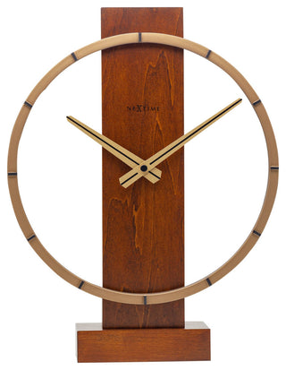 Carl Wooden Table or Wall Clock, 14x10", Brown
