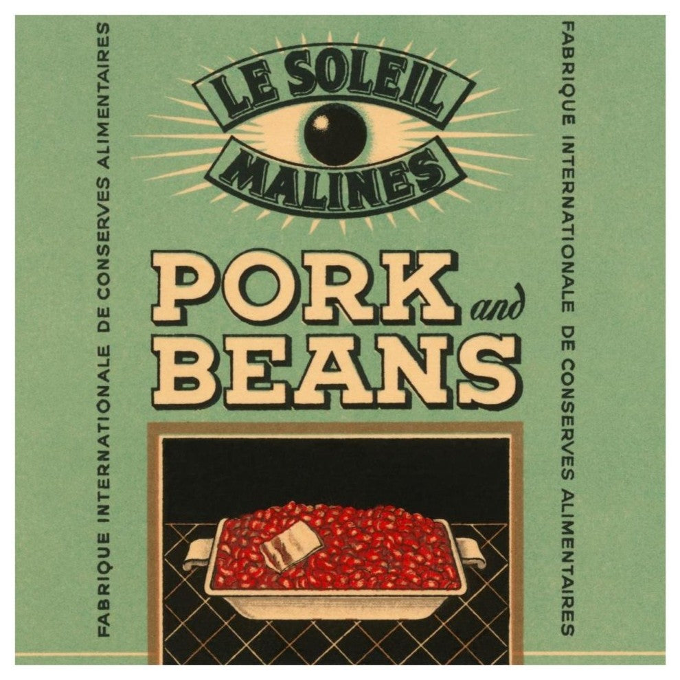 "Le Soleil Malines - Pork & Beans" Digital Paper Print by Retrolabel, 38"x38"