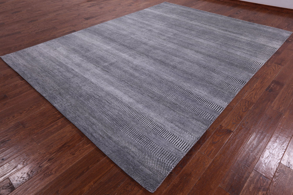 Savannah Grass Wool and Silk Hand Knotted Rug 9' 0" X 12' 2" Q11442