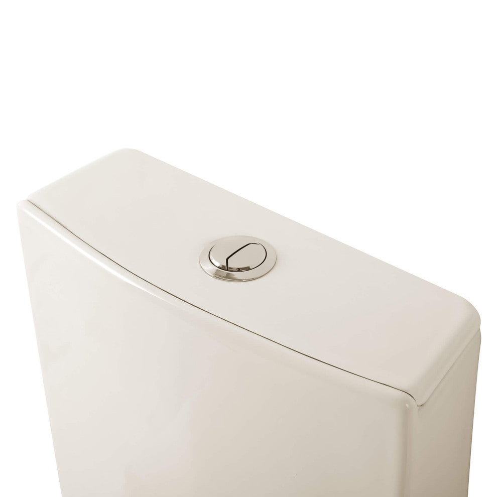 Fine Fixtures Dual-Flush Elongated One-Piece Toilet With High Efficiency Flush, Biscuit