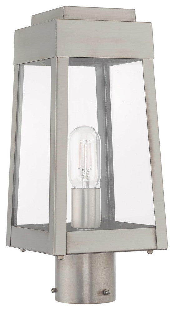 Livex Lighting Brushed Nickel 1-Light Outdoor Post Top Lantern