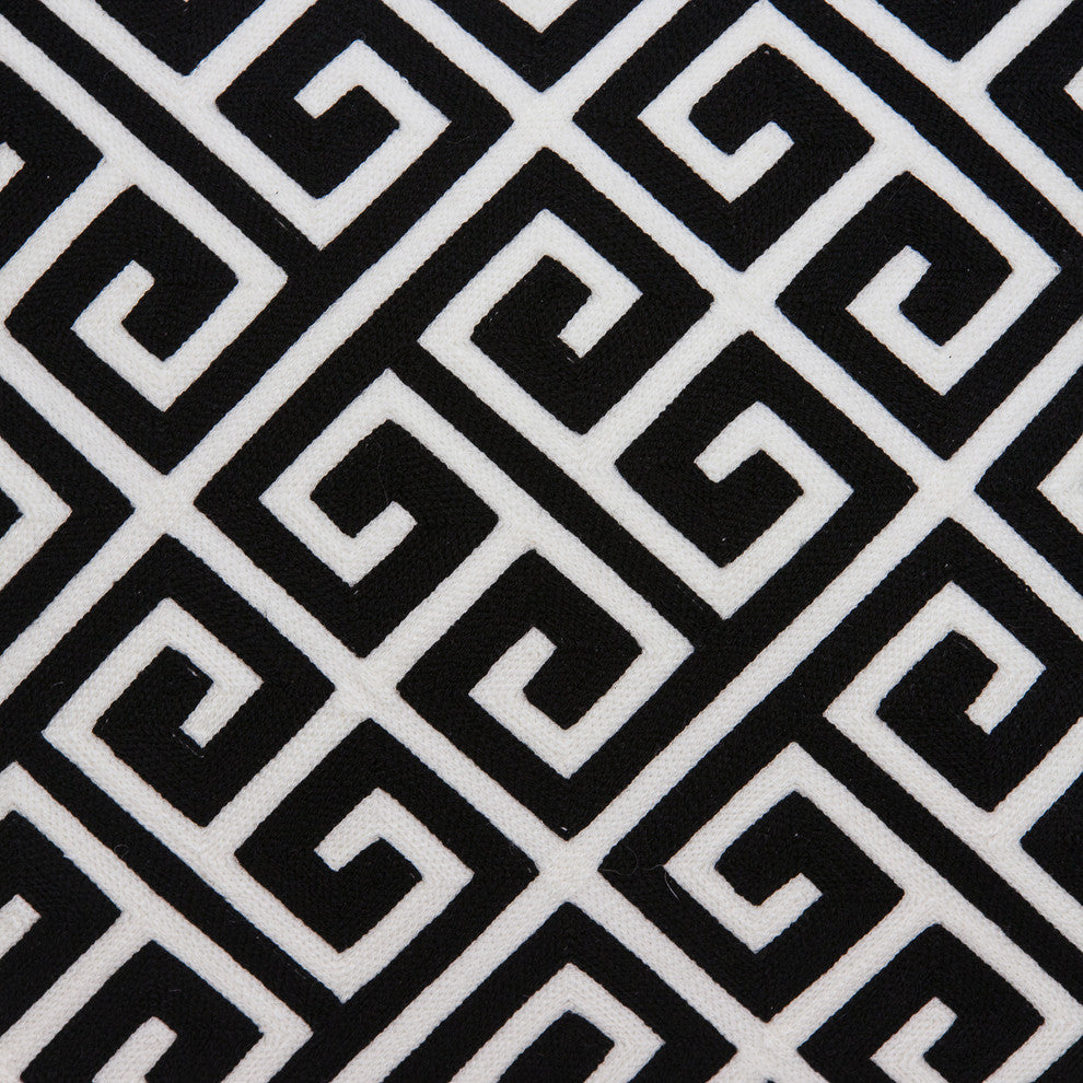 Cameo Transitional Black and White Pillow Cover With Poly Insert