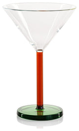 Vireo 4-Piece Martini Glass Set, Amber & Green