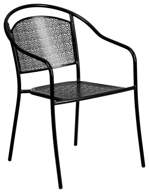 5-Piece 28" Square Patio Table Set, Black