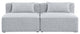 Cube Upholstered Modular Sofa, Gray, 2-Piece: 2 Armless Chair, Linen Texured Fabric