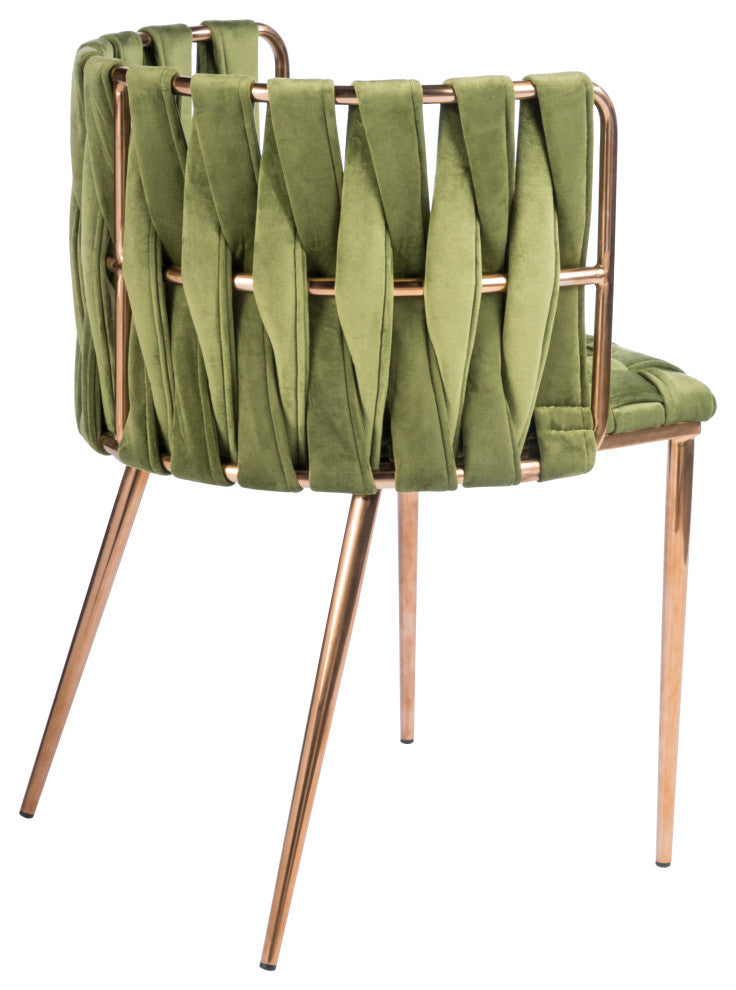 Waterfall Rectangle Marble Top Dining Table With 8 Chairs, Green