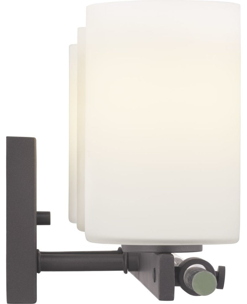 Lisbon Collection 3-Light Matte Black Etched Opal Glass Luxe Bath Vanity Light