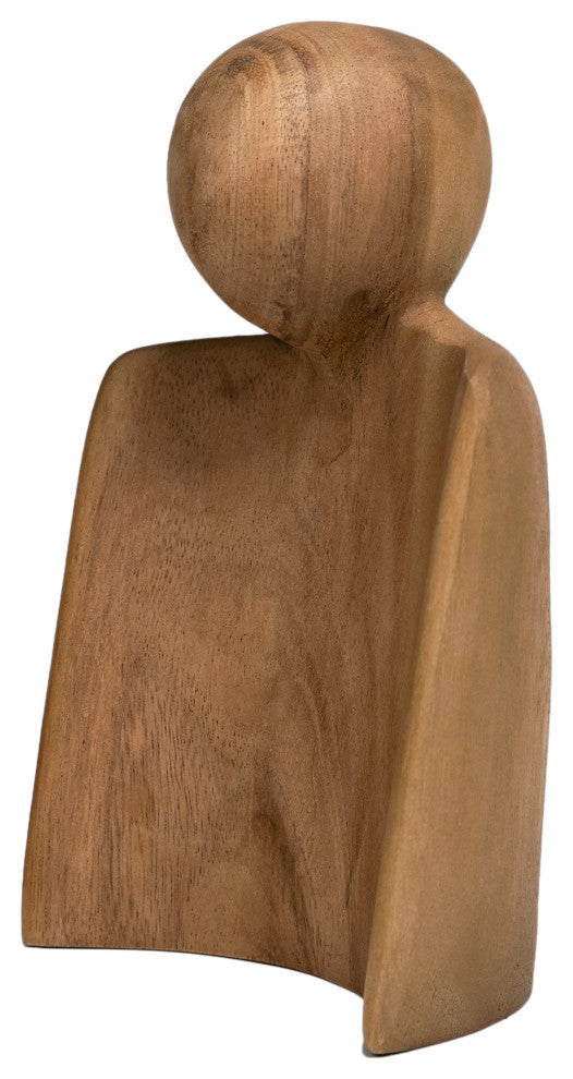 Wisdom Hand Carved Mindi Wood Sculptures, Set of 2