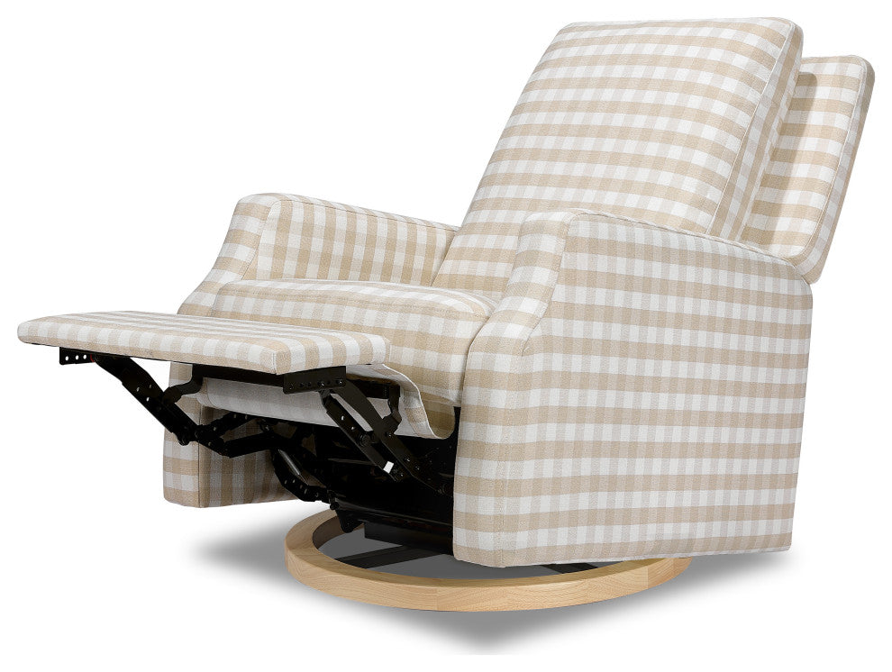Crewe Recliner and Swivel Glider, Tan Gingham