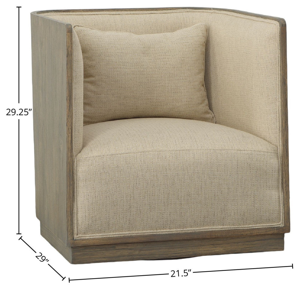 Wittman Upholstered Swivel Chair, Linen