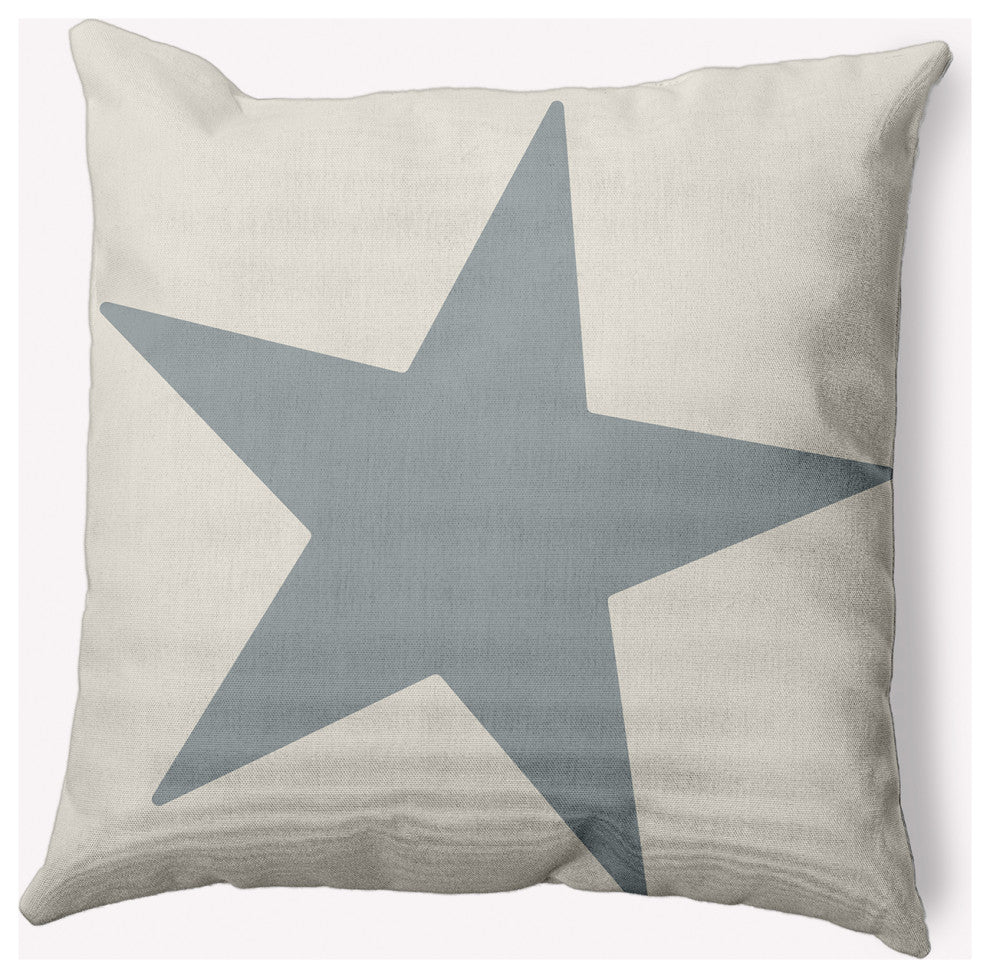 16x16" Big Star Nautical Decorative Indoor Pillow, Dusty Smoke