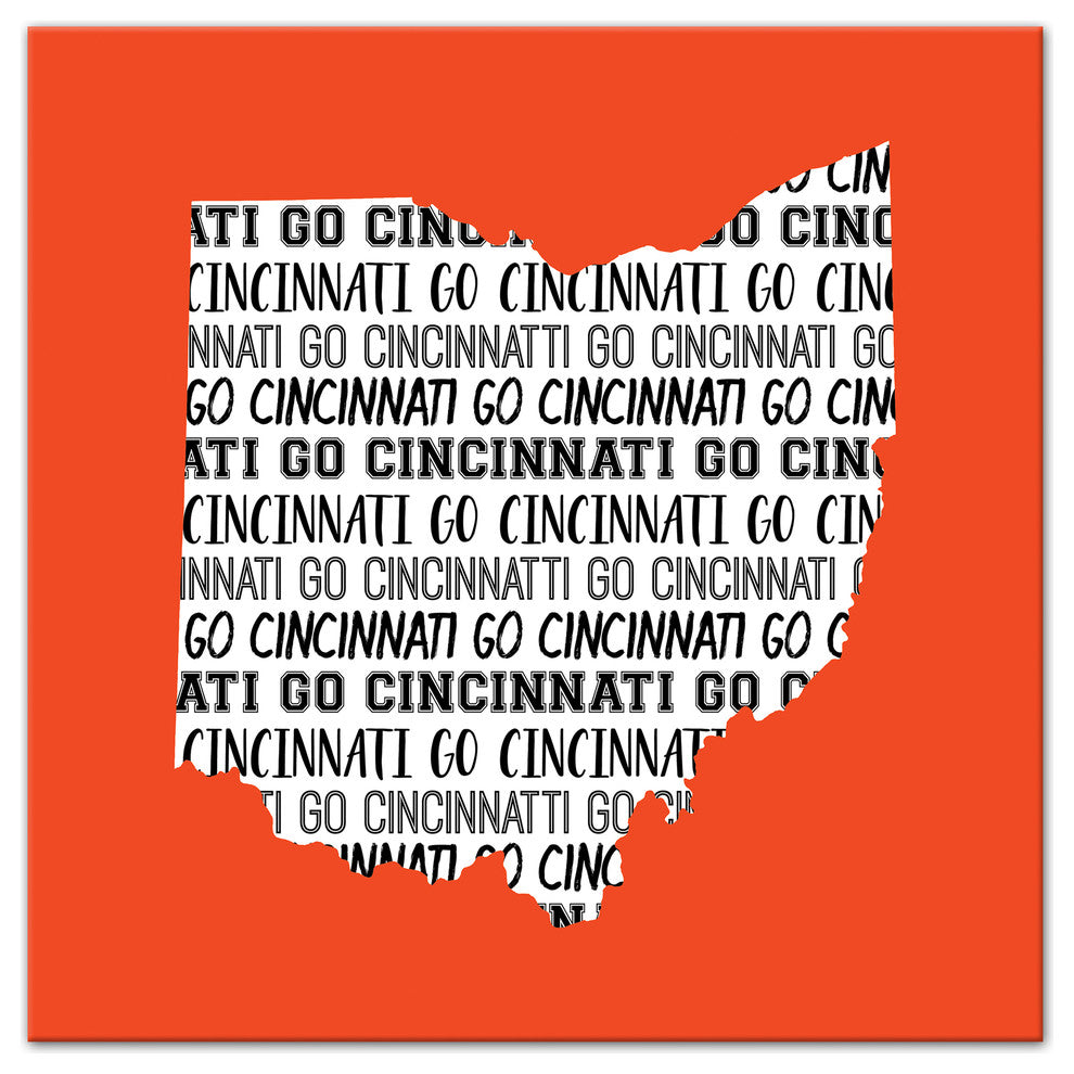 Orange Ohio Go Team 16x16 Canvas Wall Art
