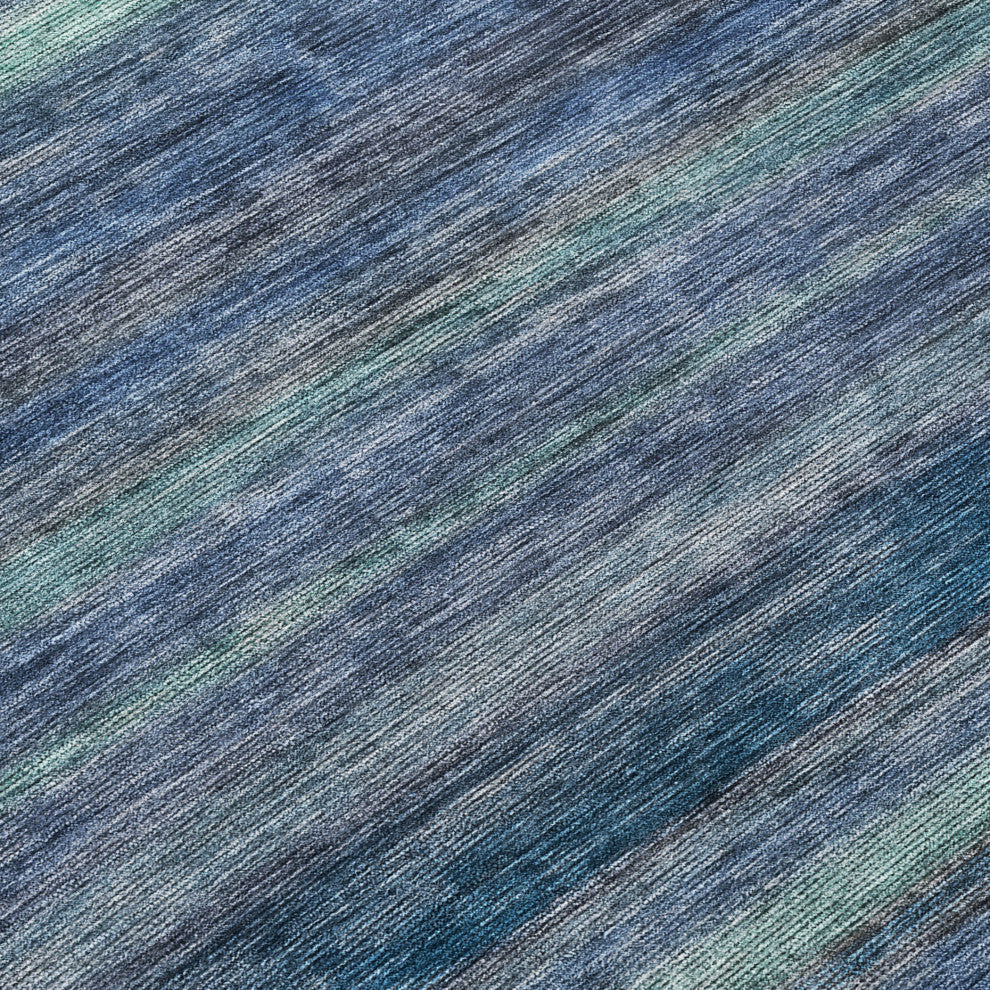 Machine Washable Indoor/Outdoor Chantille ACN1639 Blue 8' x 8' Round Rug