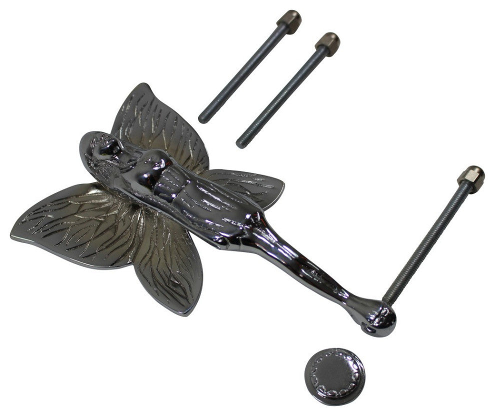 Flower Fairy Chrome Plated Brass Door Knocker with Hardware Renovators Supply