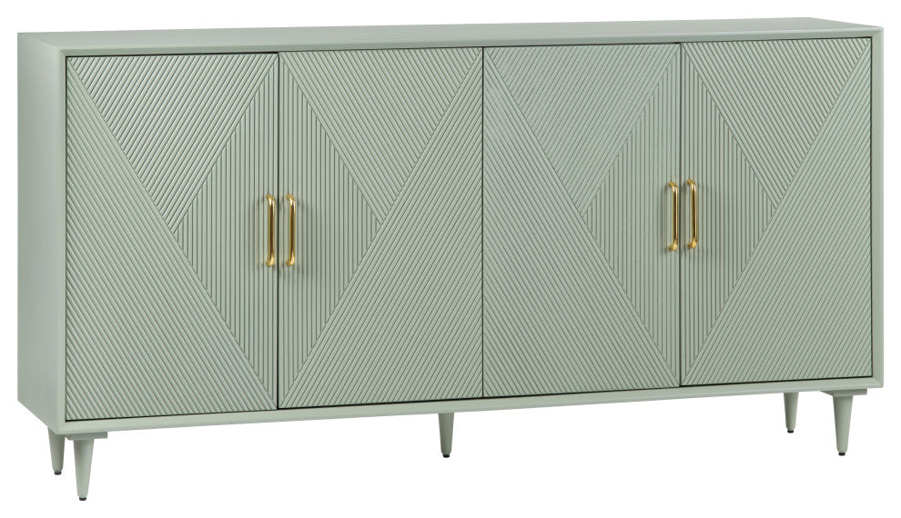 Arvada Sage Green Four Door Media Credenza Sideboard