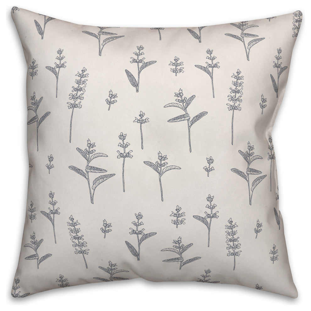 Farmhouse Botanical Print 18x18 Throw Pillow