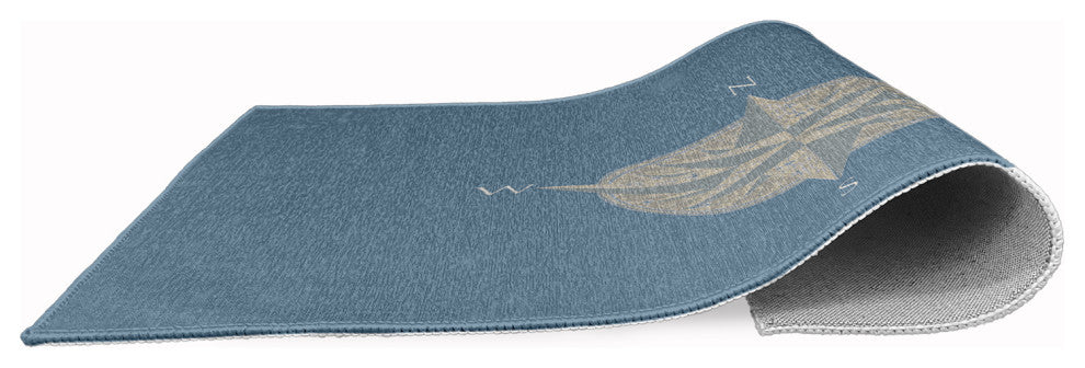 Compass Nautical Chenille Rug