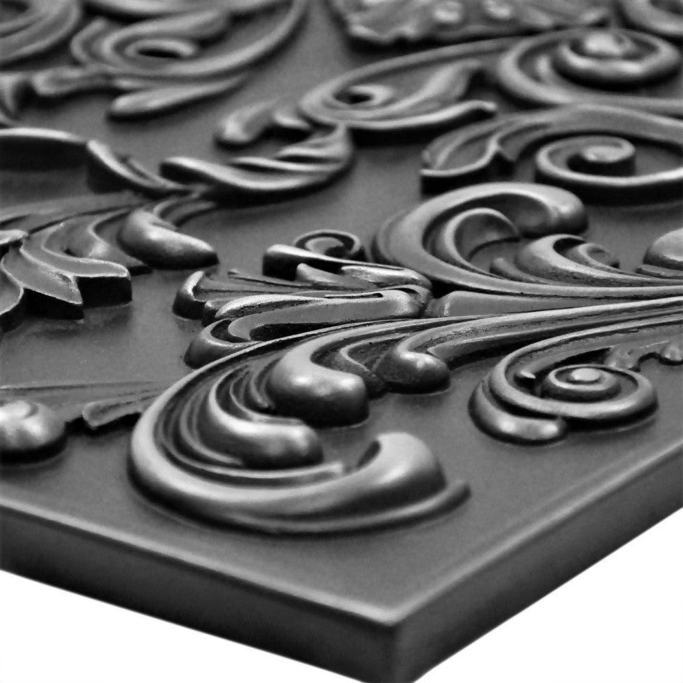 Cypress Wrought Iron Matte Finish 16" x 24" Hand Made Metal Mural Tile