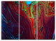 "Dark Red Abstract Acrylic Paint Mix" Art on Canvas, 3 Panels, 36"x28"