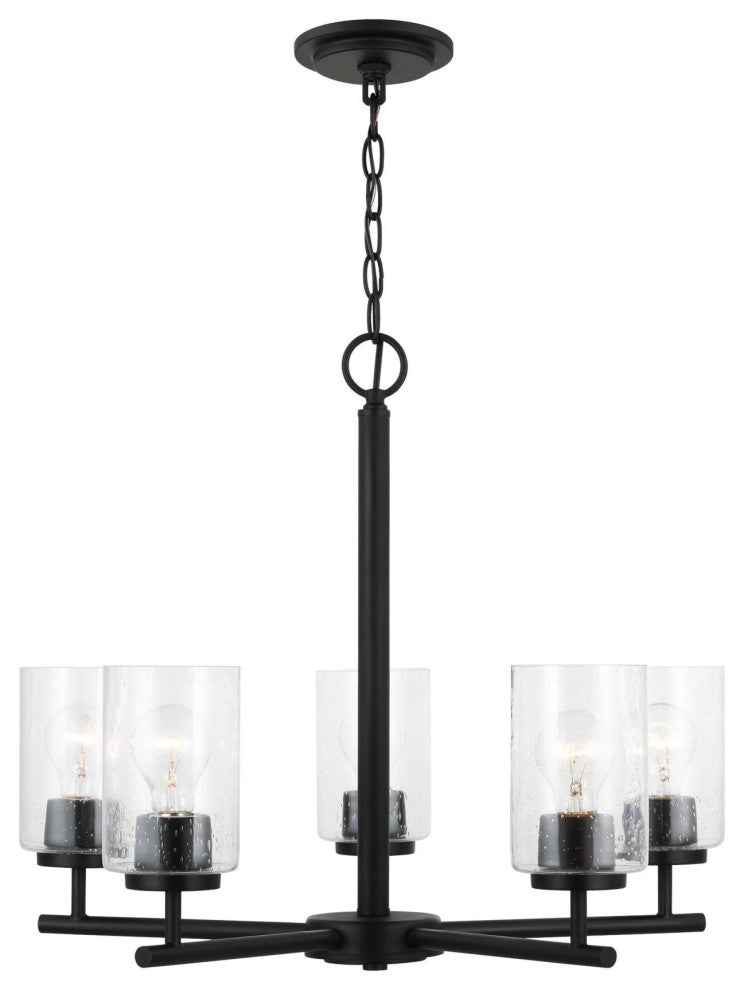 Generation Lighting 31171 Oslo 5 Light 24"W Pillar Candle - Midnight Black