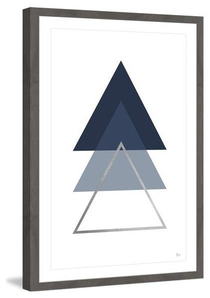 "Blue Ascension II" Framed Painting Print, 12"x18"