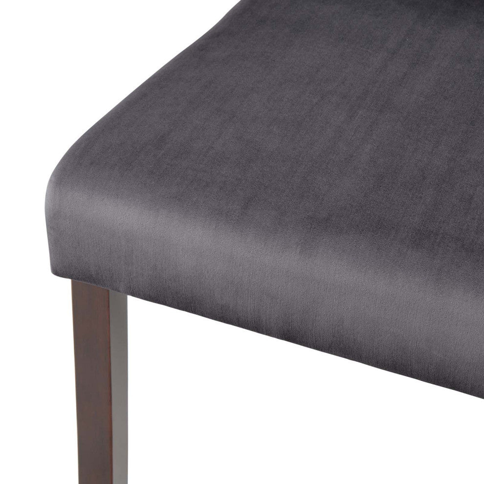 Side Chair and Table Set, Velvet, Drak Brown Gray, Cafe Bistro Restaurant