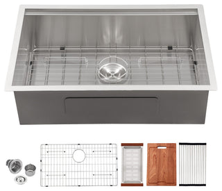 Undermount Workstation Single Bowl Stainless Steel Kitchen Sink 32", 32*19*10 Inch