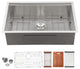 Undermount Workstation Single Bowl Stainless Steel Kitchen Sink 32", 32*19*10 Inch