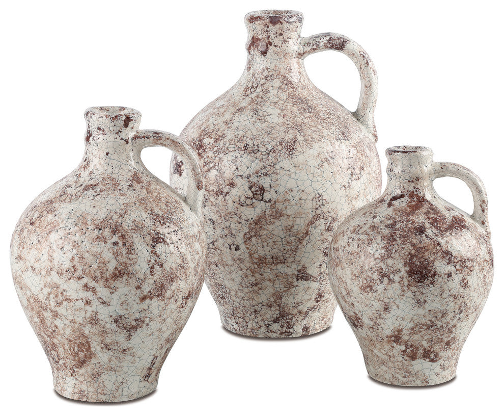 Marne Brown and Off White Demijohn, 3-Piece Set