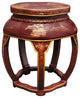 Lacquer Blossom Stool, Red
