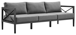 Armen Living Sonoma 4-Piece Modern Aluminum Outdoor Set in Dark Gray