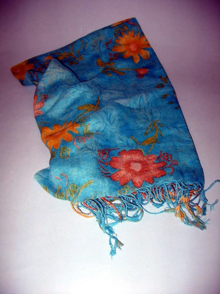 Wool Gauze Throw, Turquoise