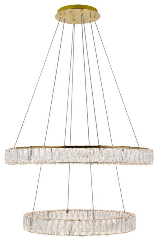 Mali Integrated LED Chip Light Gold Chandelier Clear Royal Cut Crystal