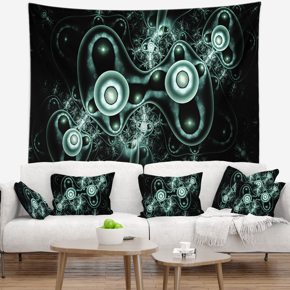 Blue on Black 3D Surreal Design Abstract Wall Tapestry, 60"x50"