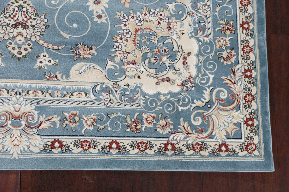 Light Blue Floral Medallion Transitional Turkish Rug Oriental Carpet 8x10