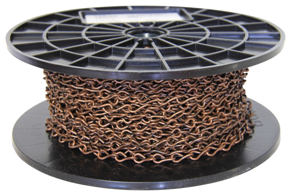 Steel Single Jack Basket Chain, 65 Reel, Antique Copper, U15